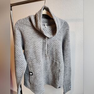 LG Gray Quilted Turtleneck Sweater